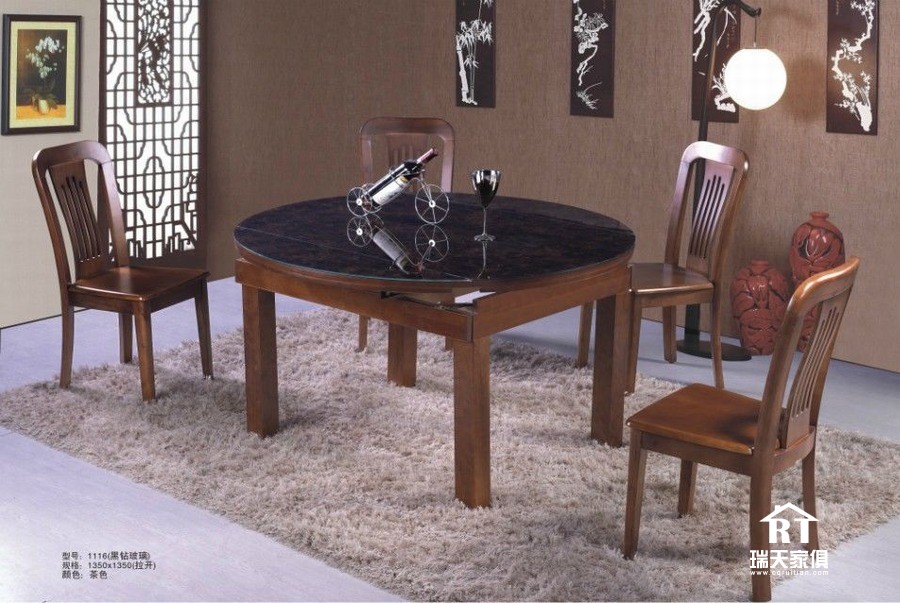 客厅实木复古系列-餐桌